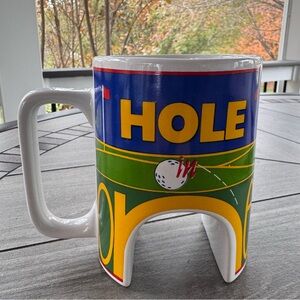 Mugz by Ganz Hole in One Green Yellow Golf Mug Arched Ceramic‎ Coffee Cup 14oz